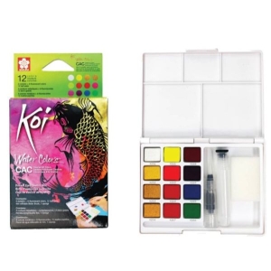 Sakura Koi Creative Art Water Colors 12 Color Set | Bright & Smooth Artist Watercolour Paints