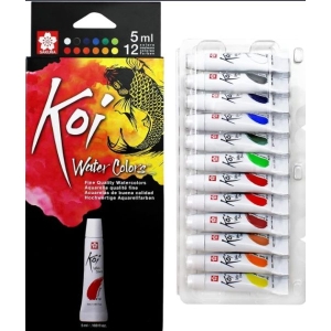 SAKURA KOI Water Colors – 5ml Tube | 12 Color Set for Smooth & Vibrant Painting