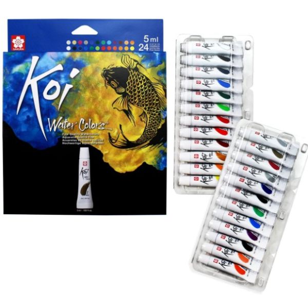 Sakura KOI Water Colors – 5ml Tube | for Artists & Students set of 24 Colors