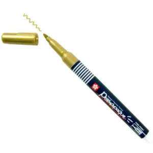 Sakura Permapaque Metallic Fine Point Markers – Gold & Silver | Permanent Opaque Ink Pens for Art & Craft