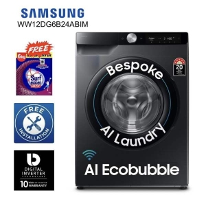 SAMSUNG 12 Kg WW12DG6B24ABIM Digital Inverter Washing Machine With AI Control WiFi Embedded & Smart Thing Connectivity