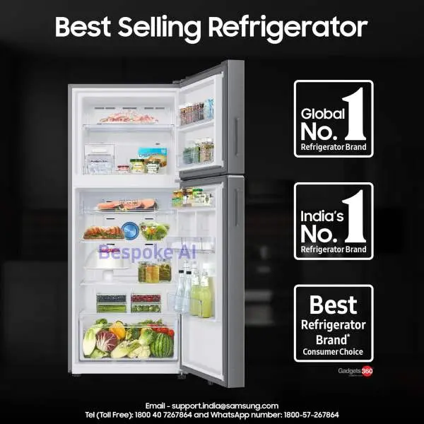 SAMSUNG 350 Litres Bespoke 5 In 1 Convertible AI WiFi Double Door Refrigerator RT38DG5A6BS8HL - Image 4