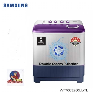 SAMSUNG 7 Kg Semi-Automatic Top Load Washing Machine With Double Storm Pulsator & Air Turbo Dry WT70C3200LL/TL