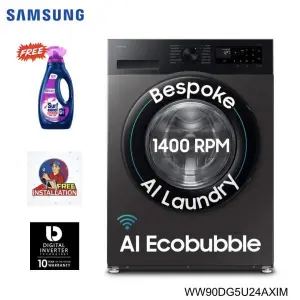 SAMSUNG 9 Kg Washing Machine With AI Eco Bubble WiFi Embedded & Smart Thing Connectivity WW90DG5U24AXIM