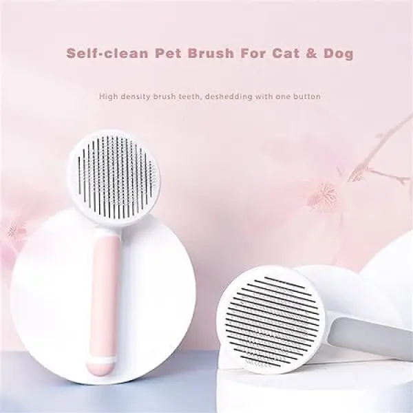 Self Cleaning Slicker Brush Cat Brush Dog Comb - Image 2