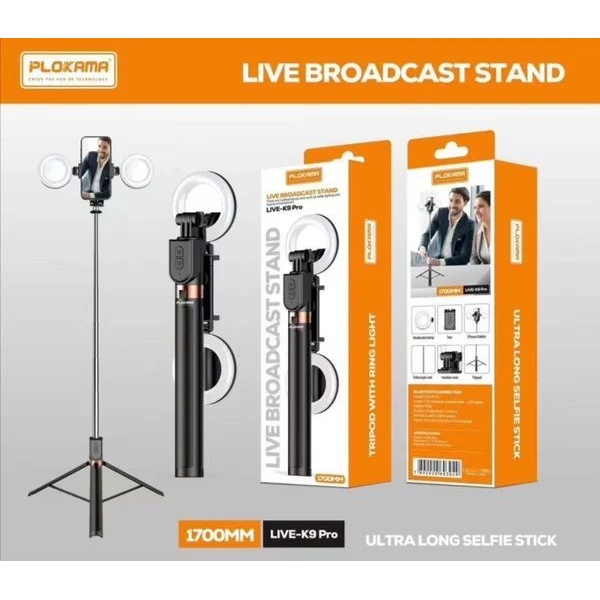 Selfie Stick Tripod With Double Light 360° Rotation, Bluetooth - Image 2