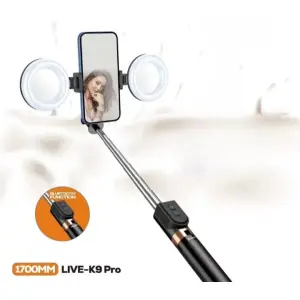 Selfie Stick Tripod With Double Light 360° Rotation, Bluetooth