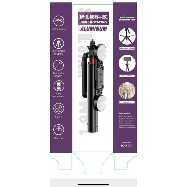 Selfie Stick Tripod With Double Light 360° Rotation, Bluetooth - Image 5
