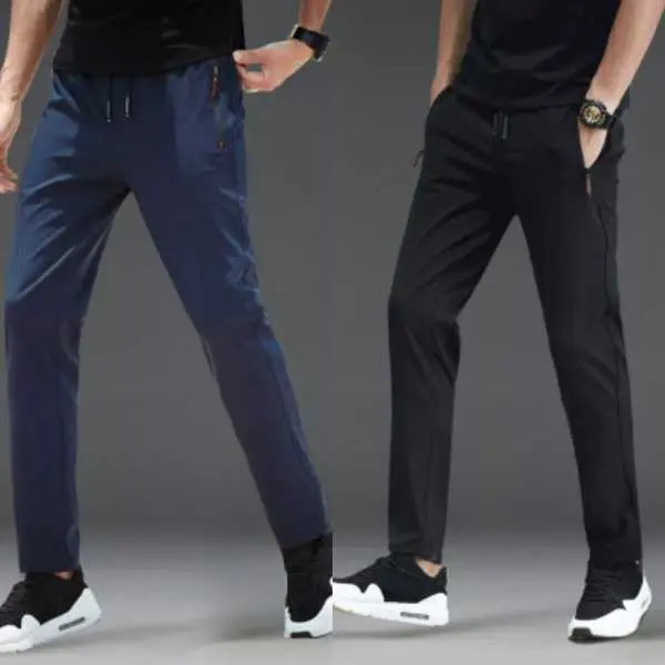 (Set of 2 Piece ) Men's Summer Stretchable Wrinkle Lightweight Plain Trouser. - Fashion | Trousers For Men | Men's Wear | - Image 2