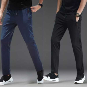 (Set of 2 Piece ) Men's Summer Stretchable Wrinkle Lightweight Plain Trouser. - Fashion | Trousers For Men | Men's Wear |