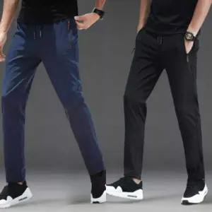 (Set of 2 Piece ) Men's Summer Stretchable Wrinkle Lightweight Plain Trouser. - Fashion | Trousers For Men | Men's Wear |
