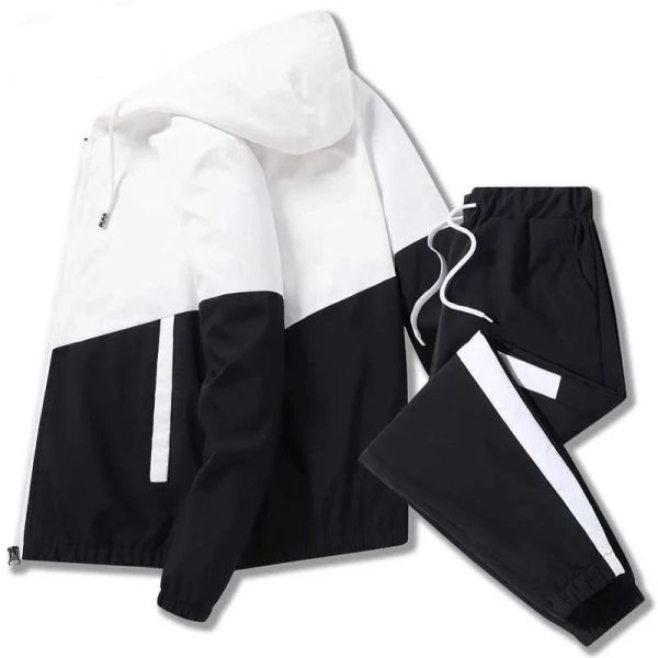 (Set of 2 Piece) Summer Stretchable Wrinkle Jacket And Joggers Set For Men's . - Image 4