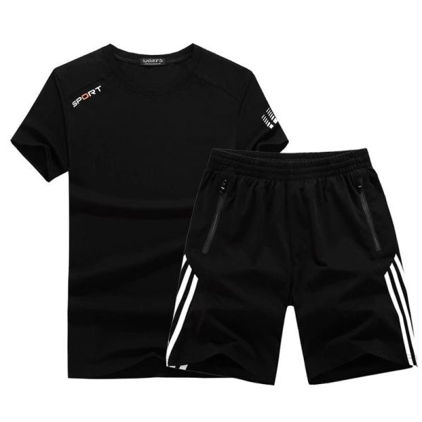 (Set Of 2 ) Summer Stylish Sporty Fabric T-shirt and Shorts Set For Men's . - Image 2