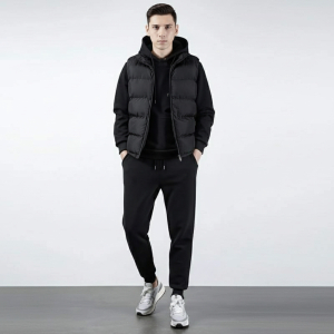 Set Of 3 PICs Men's Warm Tracksuit Set Half Jacket Hoodie And Jogge- Fashion | Joggers For Men | Jackets |
