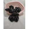 Set Of 4 Black Silk Scrunchies