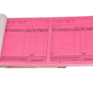 Set of 5 Bill Book (2 Columns Single Carbon 22 x 13.5)