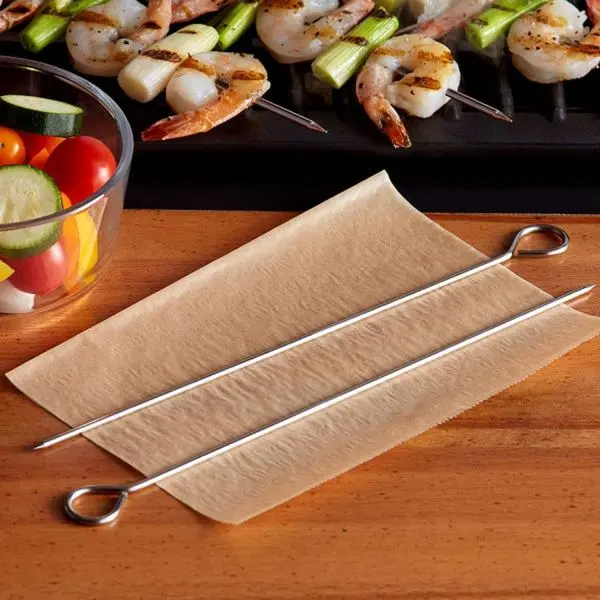 Set of 6 Round Metal Skewers 21 Inch Reusable Bbq Skewers Kebab Sticks for Grilling Meat Shrimp Chicken Vegetable Outdoor Cooking - Image 2