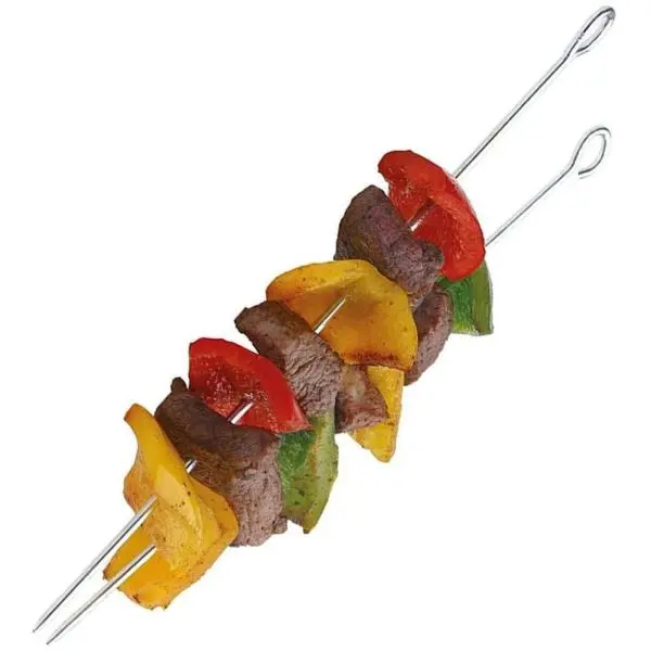 Set of 6 Round Metal Skewers 21 Inch Reusable Bbq Skewers Kebab Sticks for Grilling Meat Shrimp Chicken Vegetable Outdoor Cooking - Image 4