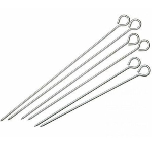 Set of 6 Round Metal Skewers 21 Inch Reusable Bbq Skewers Kebab Sticks for Grilling Meat Shrimp Chicken Vegetable Outdoor Cooking