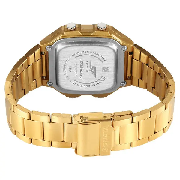 SF Hexa Metal Digital Digital Black Dial Stainless Steel Strap Watch for Unisex - Image 5