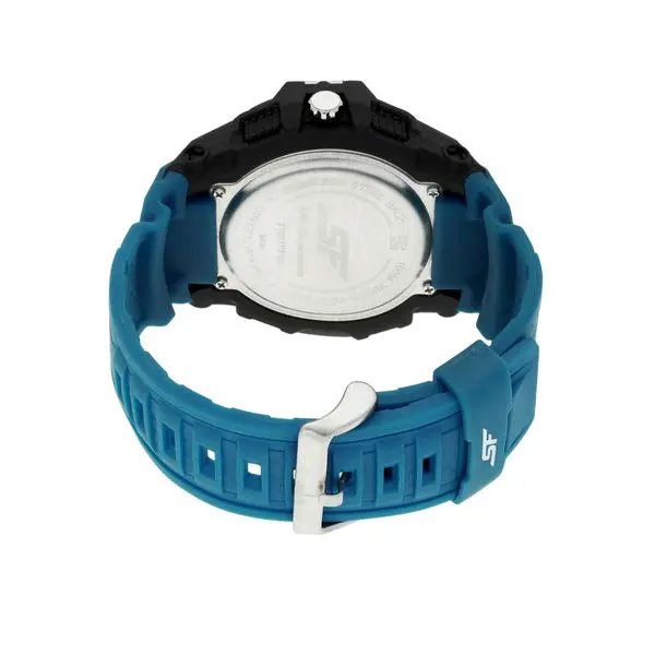 SF Quartz Analog Digital Black Dial Plastic Strap Watch for Men - Image 4