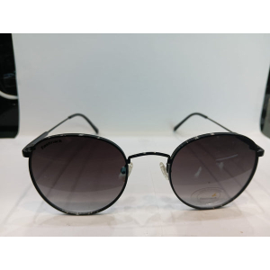 Shiny Black Round Unisex Sunglasses M257GY9V