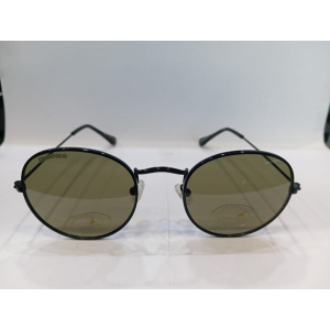 Shiny Black Round Unisex Sunglasses M259GR6P