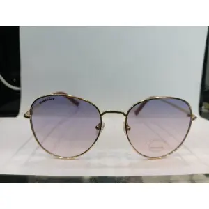 Shiny Gold Round Unisex Sunglasses M255BU2V