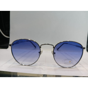 Shiny Light Gun Round Unisex Sunglasses M257BU4