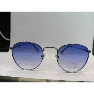 Shiny Light Gun Round Unisex Sunglasses M257BU4