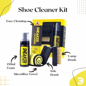 Shoes Cleaner Kit For Shoes | Shoes / Sneaker Foam | Shoes Foam | Sole Brush & Vamp Brush | Microfiber Towel by Comfort Corner