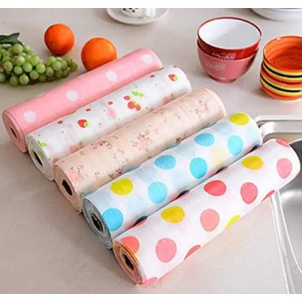 SHOPOBOX Kitchen Shelf Mats Roll Sheets for Cupboard Shelves Wardrobe Mats Antibacterial Cabinet Plastic Foam Household Wardrobe Drawer Pad Waterproof Non-Slip Paper Roll (Multicolor) (3 roll) - Image 3