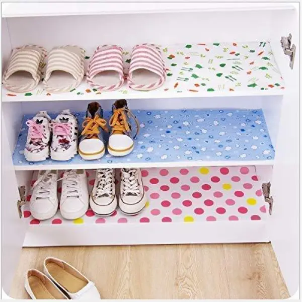 SHOPOBOX Kitchen Shelf Mats Roll Sheets for Cupboard Shelves Wardrobe Mats Antibacterial Cabinet Plastic Foam Household Wardrobe Drawer Pad Waterproof Non-Slip Paper Roll (Multicolor) (3 roll) - Image 4