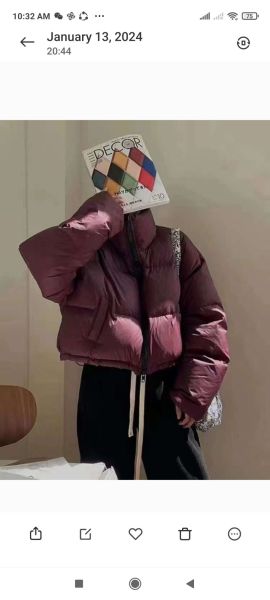 Short Puffer Jacket .It's Look So Tranding And Warm For Winter. Two Pocket And High Neck Color - Image 4