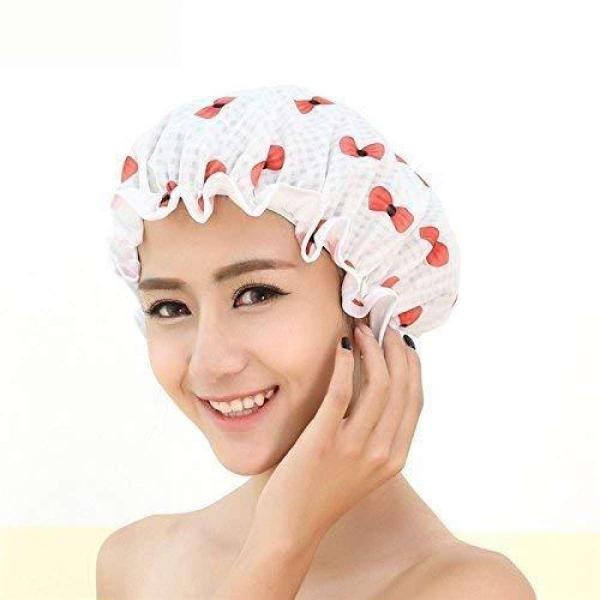 Shower Cap -Reusable Printed Shower Cap With Elastic Band For Home - Image 2