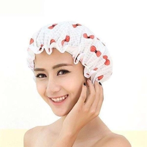 Shower Cap -Reusable Printed Shower Cap With Elastic Band For Home