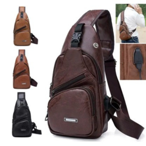 Side bag for men |Sports Usb Charge Chest Bag Belt Pack Outdoor Chest Bag Casual Functional Men | PU Fanny Waist Money Phone Belt Fashion