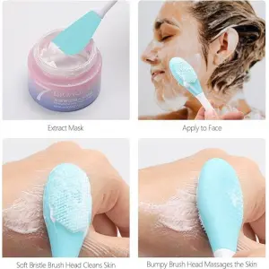 Double-Head Manual Cleansing Brush for Deep Gentle Exfoliating