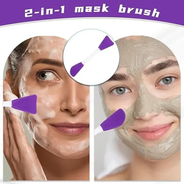 Silicone Face Mask Applicator , Double-Head Manual Cleansing Brush for Deep Gentle Exfoliating - Image 3