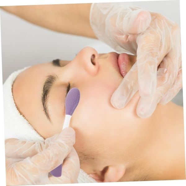 Silicone Facial Mask Brush Modeling Mask Brush Exfoliating Face Mask Brush Purple Silica Gel Silicone Brush Miss Dual Use - Image 3