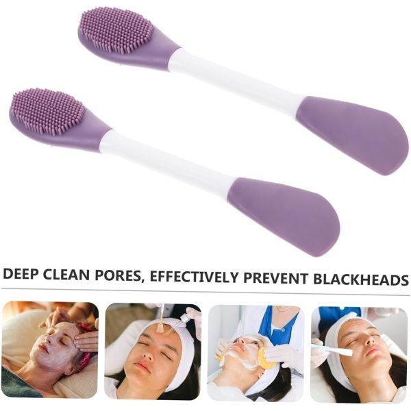 Silicone Facial Mask Brush Modeling Mask Brush Exfoliating Face Mask Brush Purple Silica Gel Silicone Brush Miss Dual Use - Image 5