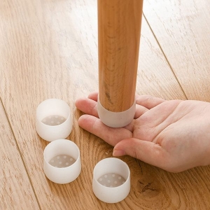Silicone Furniture Leg Floor Protectors with Noise Reduction and Anti-Scratch - Easy Install Chair Leg Caps