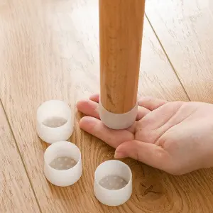 Silicone Furniture Leg Floor Protectors with Noise Reduction and Anti-Scratch - Easy Install Chair Leg Caps