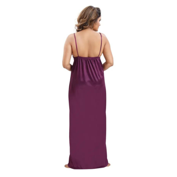 Silk Bridal Nightgown Dhoti Set Stylish Fancy Bridal Nighty Set For Women Free Size - Image 5