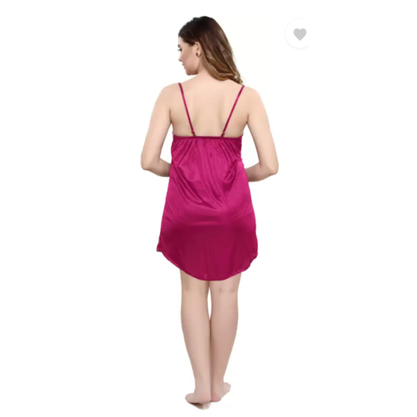 Silk Bridal Nightgown Set Stylish Fancy Bridal Nighty Set For Women Free Size - Image 3