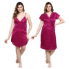 Silk Bridal Nightgown Set Stylish Fancy Bridal Nighty Set For Women Free Size