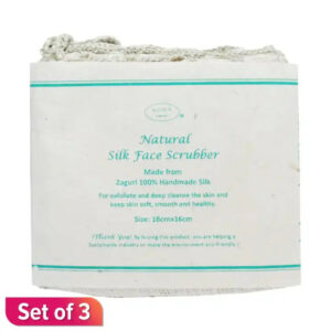 Handmade Natural Silk Face Scrubber: Made From Zaguri (16cm x 16cm Set of 3) 1