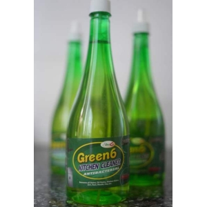 Silver 6 Green6 Antibacterial Kitchen Cleaner Spray - Heavy Duty Grease & Oil Stain Remover for Stove