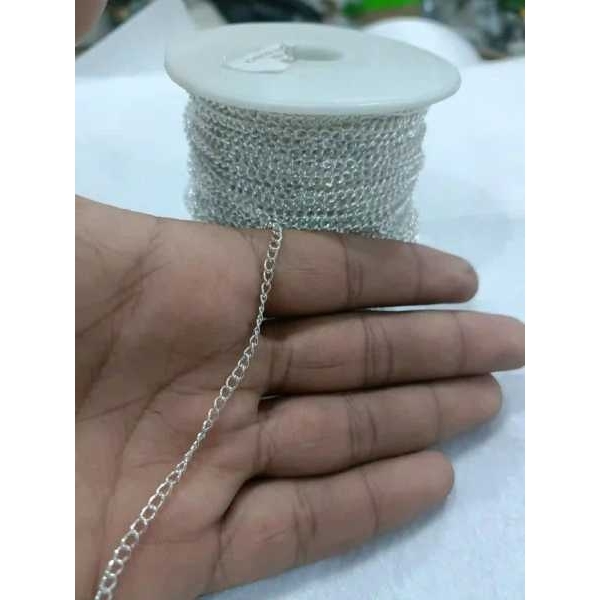 Silver Plated Metal Link Chain for Jewelry Making, DIY and Craft Projects - Pack of 5 m - Metal Link Chain | - Image 3