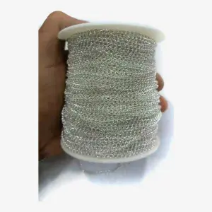 Silver Plated Metal Link Chain for Jewelry Making